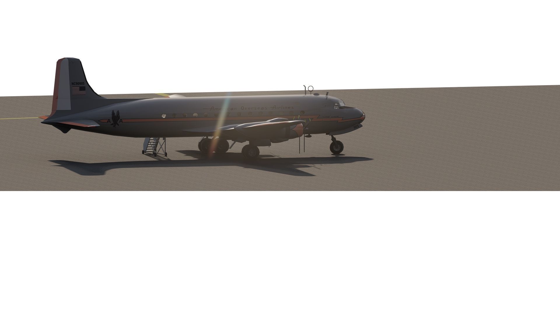 AMERICAN OVERSEAS AIRLINES CONSTELLATION L-049 and DOUGLAS DC-4 3D model_5