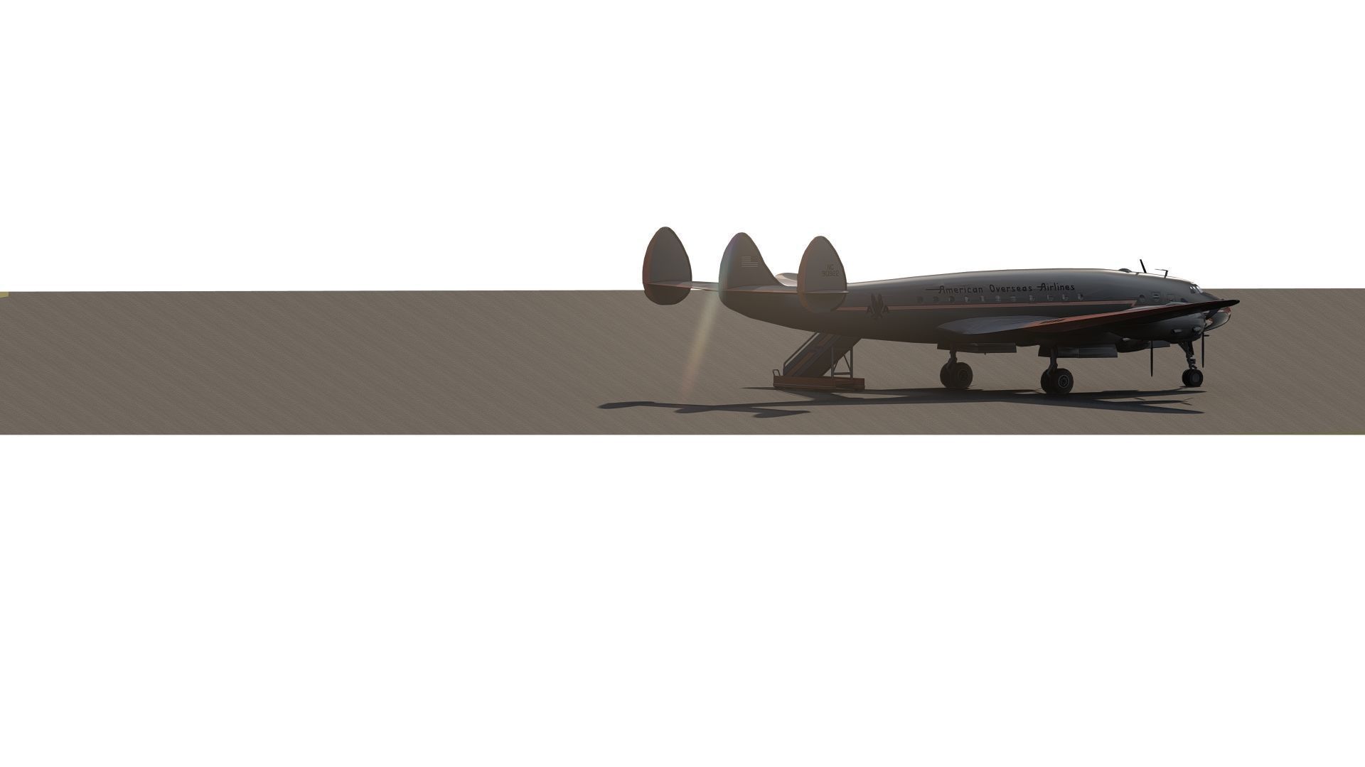 AMERICAN OVERSEAS AIRLINES CONSTELLATION L-049 and DOUGLAS DC-4 3D model_17