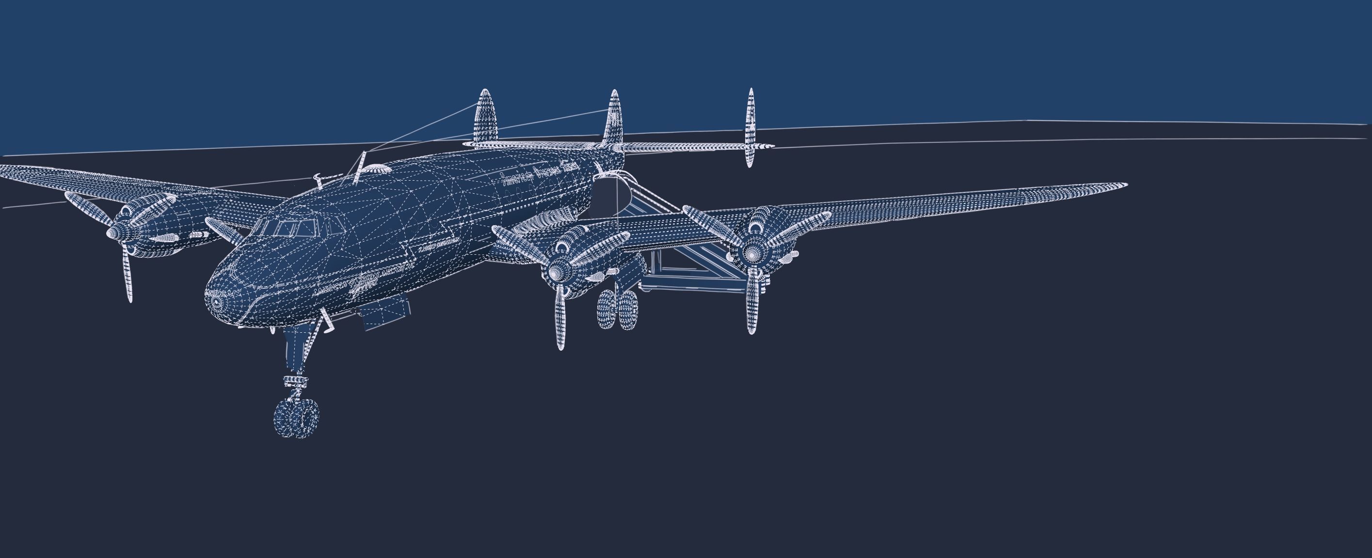 AMERICAN OVERSEAS AIRLINES CONSTELLATION L-049 and DOUGLAS DC-4 3D model_52