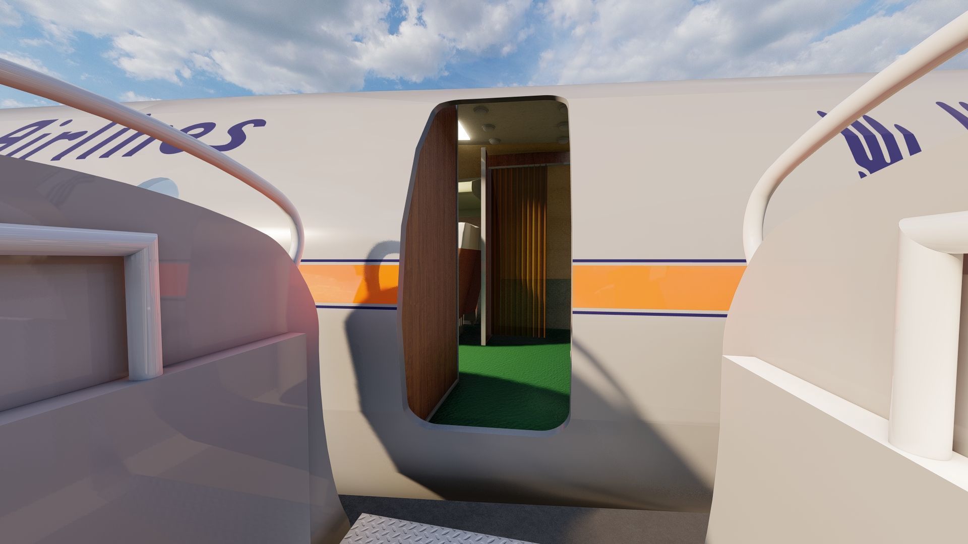 AMERICAN OVERSEAS AIRLINES CONSTELLATION L-049 and DOUGLAS DC-4 3D model_32