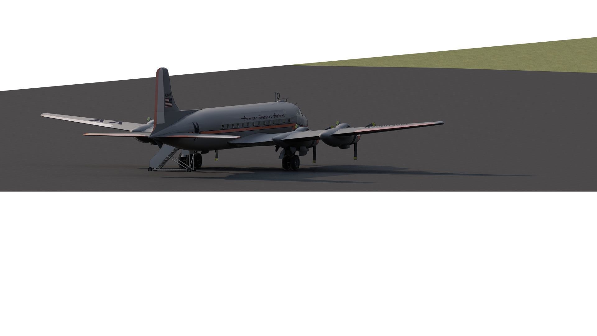 AMERICAN OVERSEAS AIRLINES CONSTELLATION L-049 and DOUGLAS DC-4 3D model_3