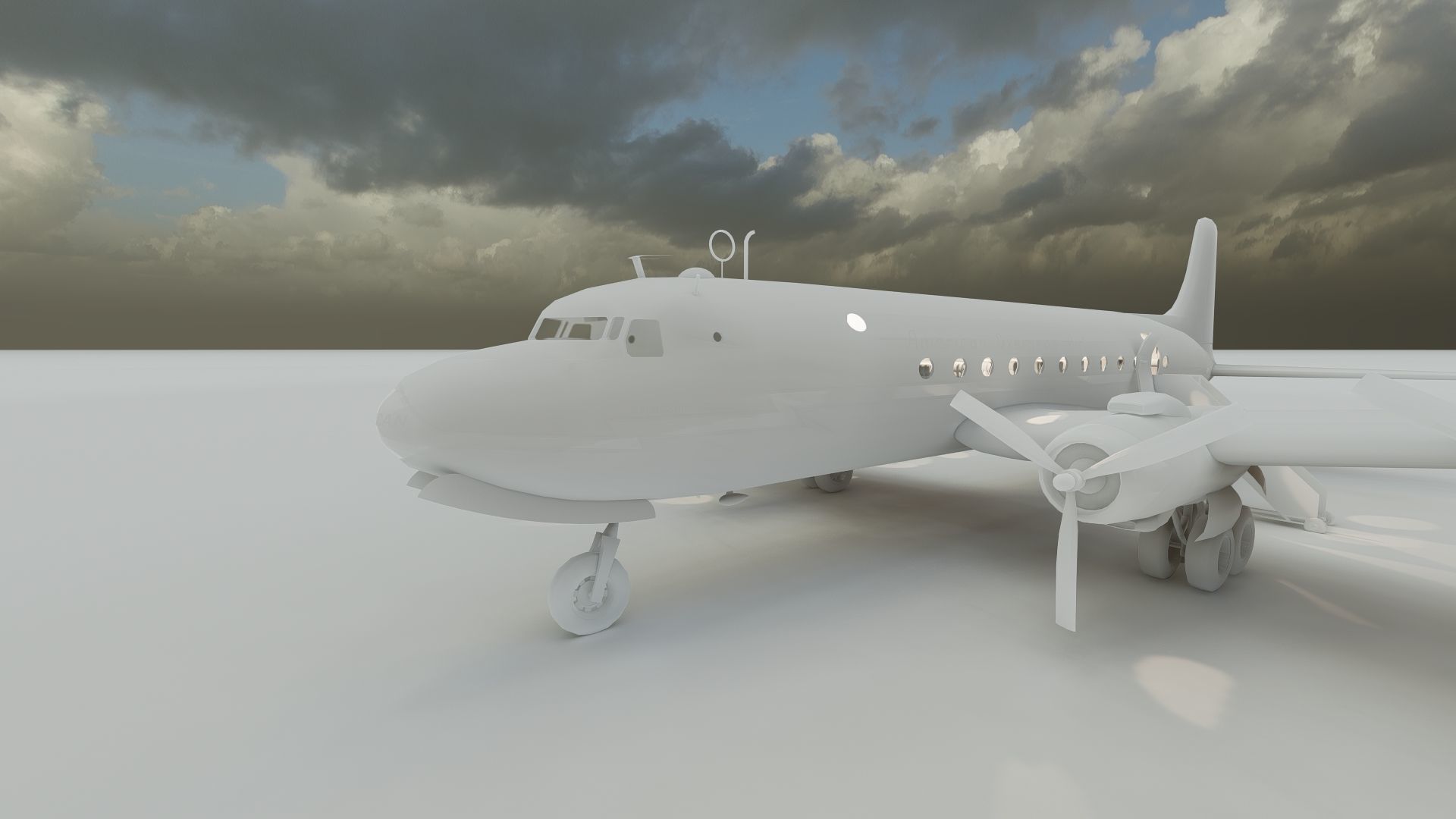 AMERICAN OVERSEAS AIRLINES CONSTELLATION L-049 and DOUGLAS DC-4 3D model_47