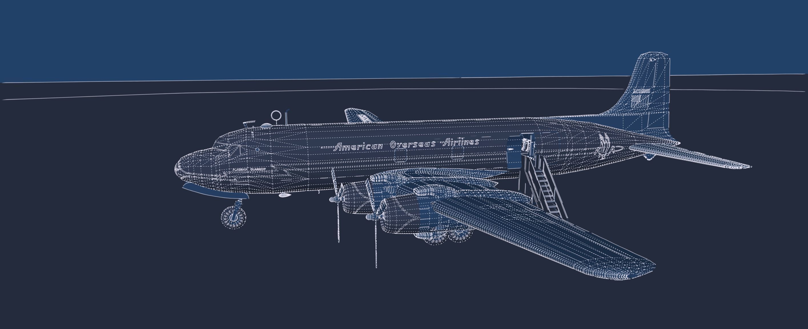 AMERICAN OVERSEAS AIRLINES CONSTELLATION L-049 and DOUGLAS DC-4 3D model_51