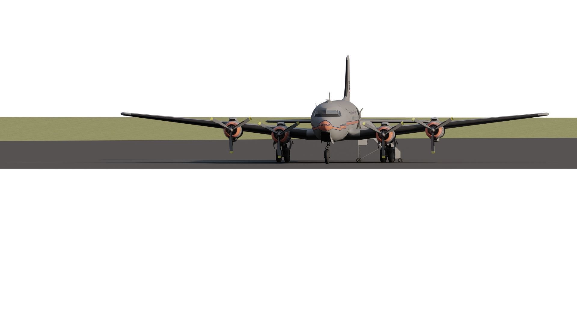 AMERICAN OVERSEAS AIRLINES CONSTELLATION L-049 and DOUGLAS DC-4 3D model_11