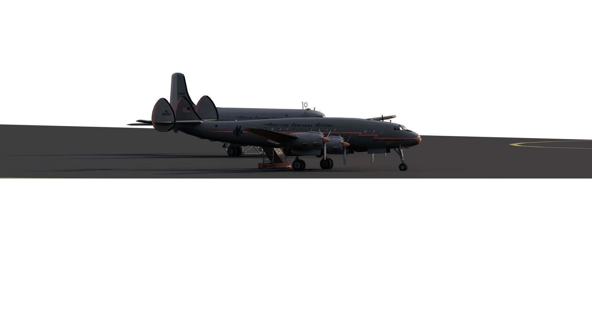 AMERICAN OVERSEAS AIRLINES CONSTELLATION L-049 and DOUGLAS DC-4 3D model_15