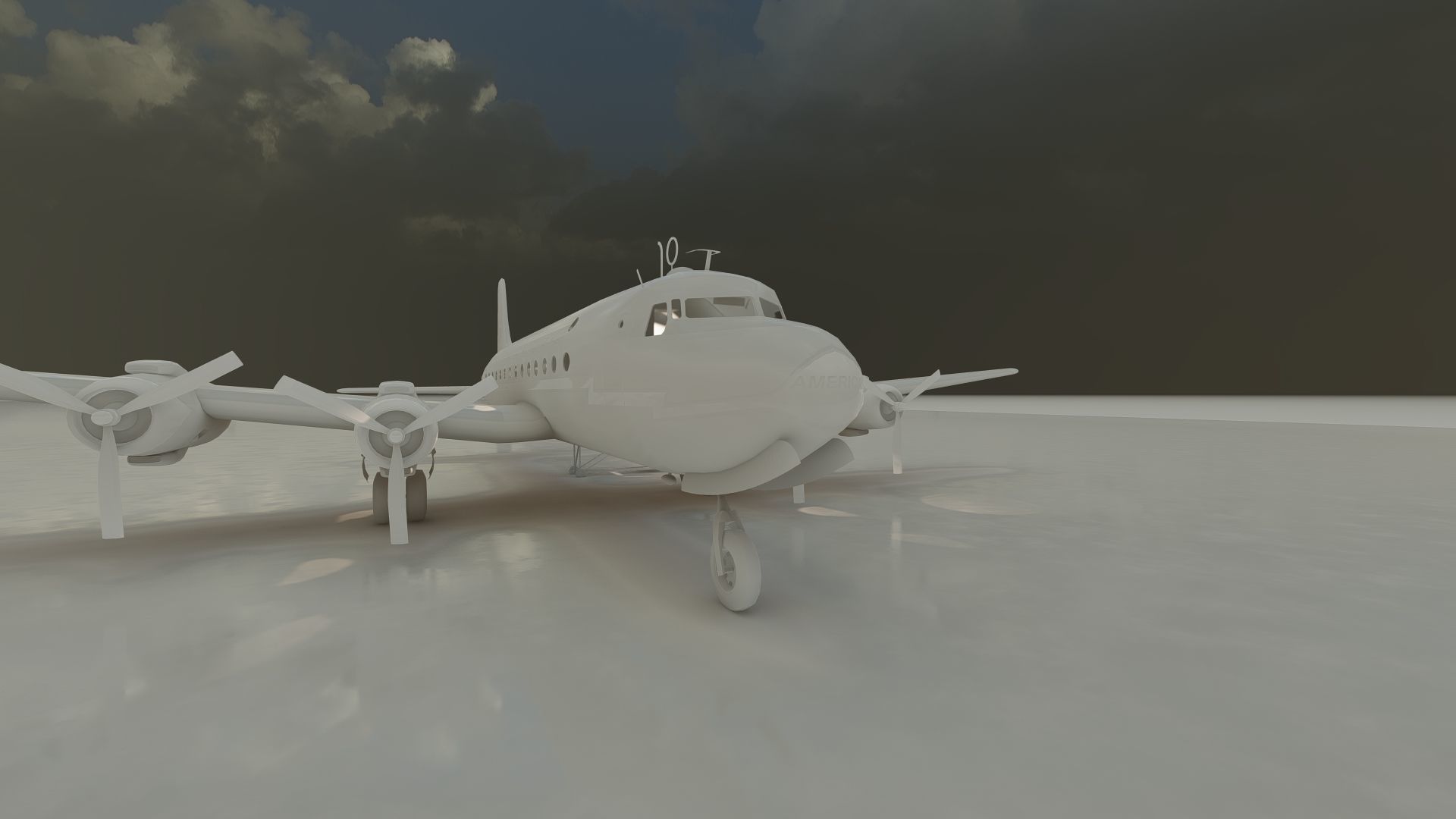 AMERICAN OVERSEAS AIRLINES CONSTELLATION L-049 and DOUGLAS DC-4 3D model_46