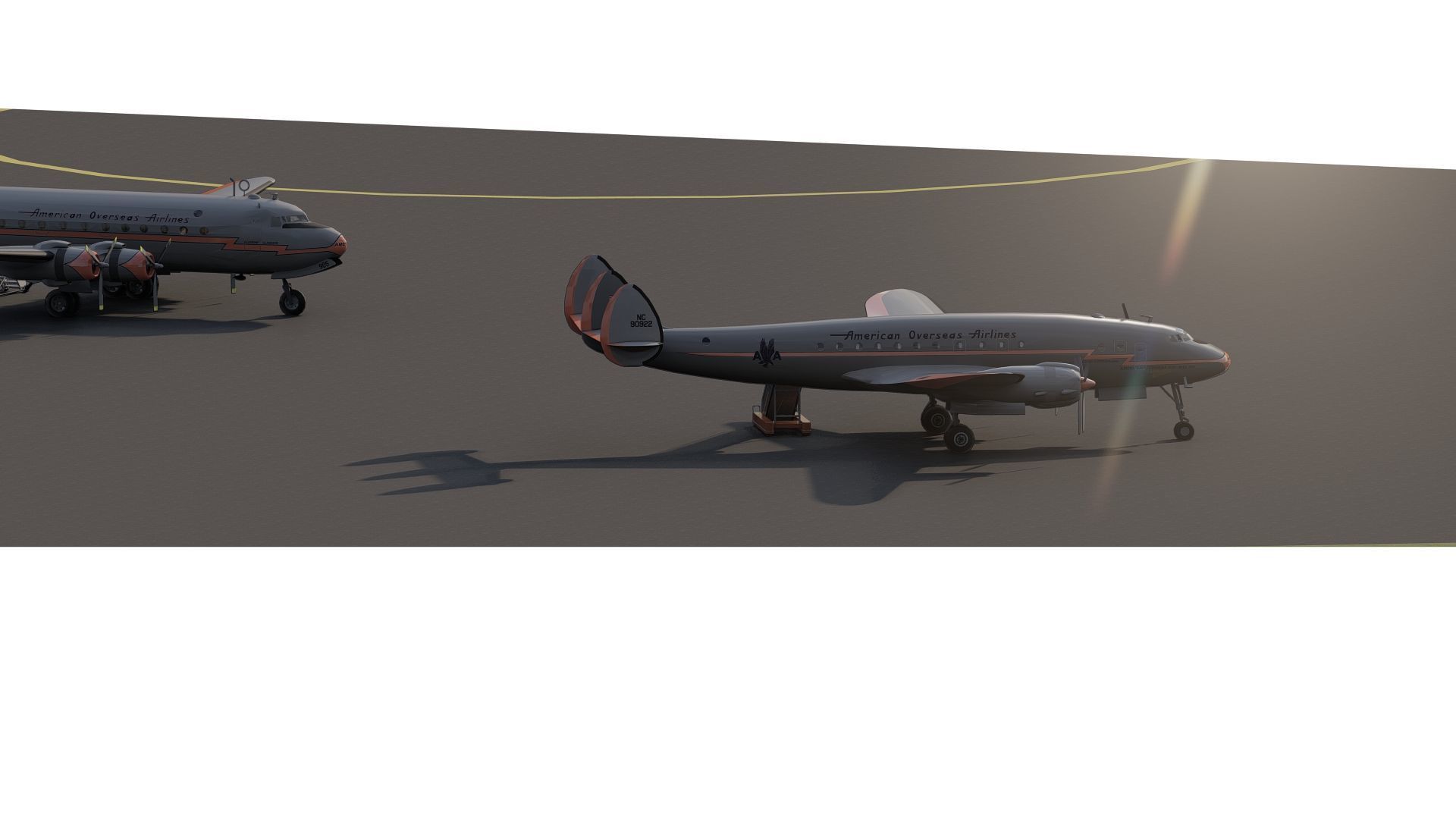 AMERICAN OVERSEAS AIRLINES CONSTELLATION L-049 and DOUGLAS DC-4 3D model_16