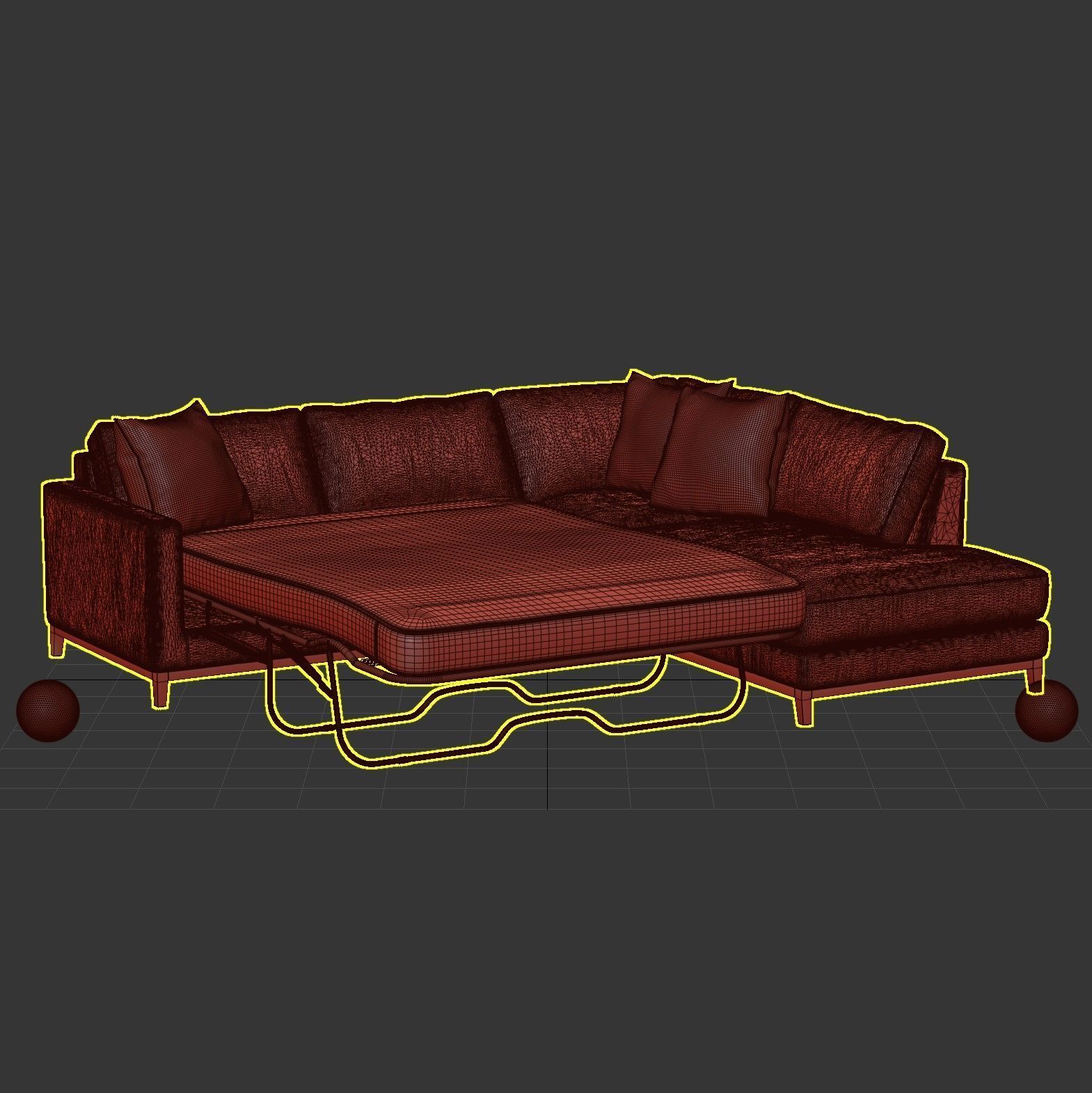 Amber LAF Sofa Chaise 3D model_6