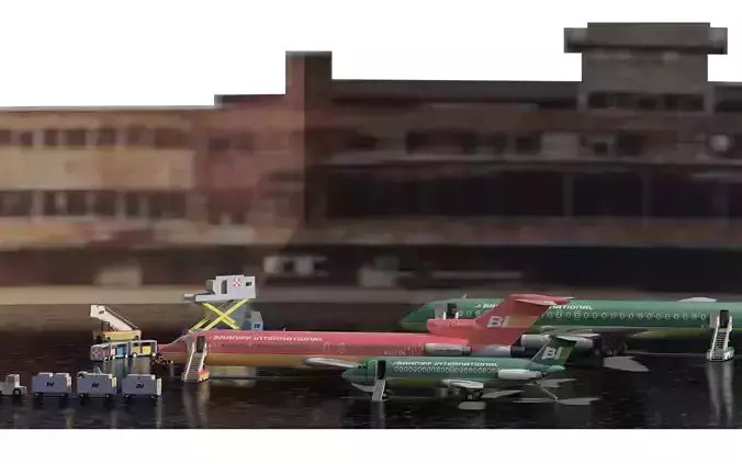  BAC-ONE-11 GREEN  BOEING 727-200  and DC-8-62 3D model