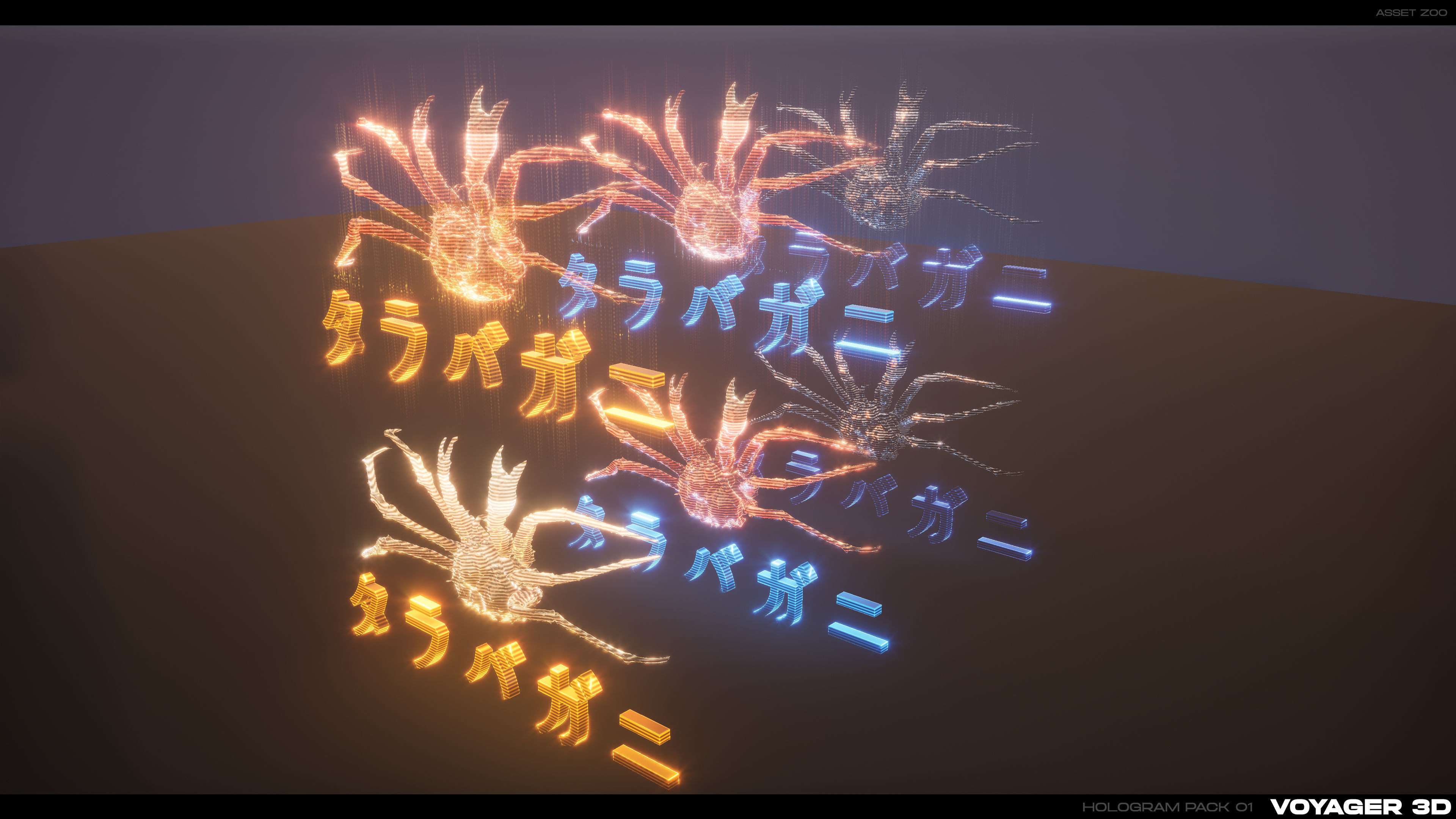 3D Holograms Pack Vol 01 Low-poly 3D model_10