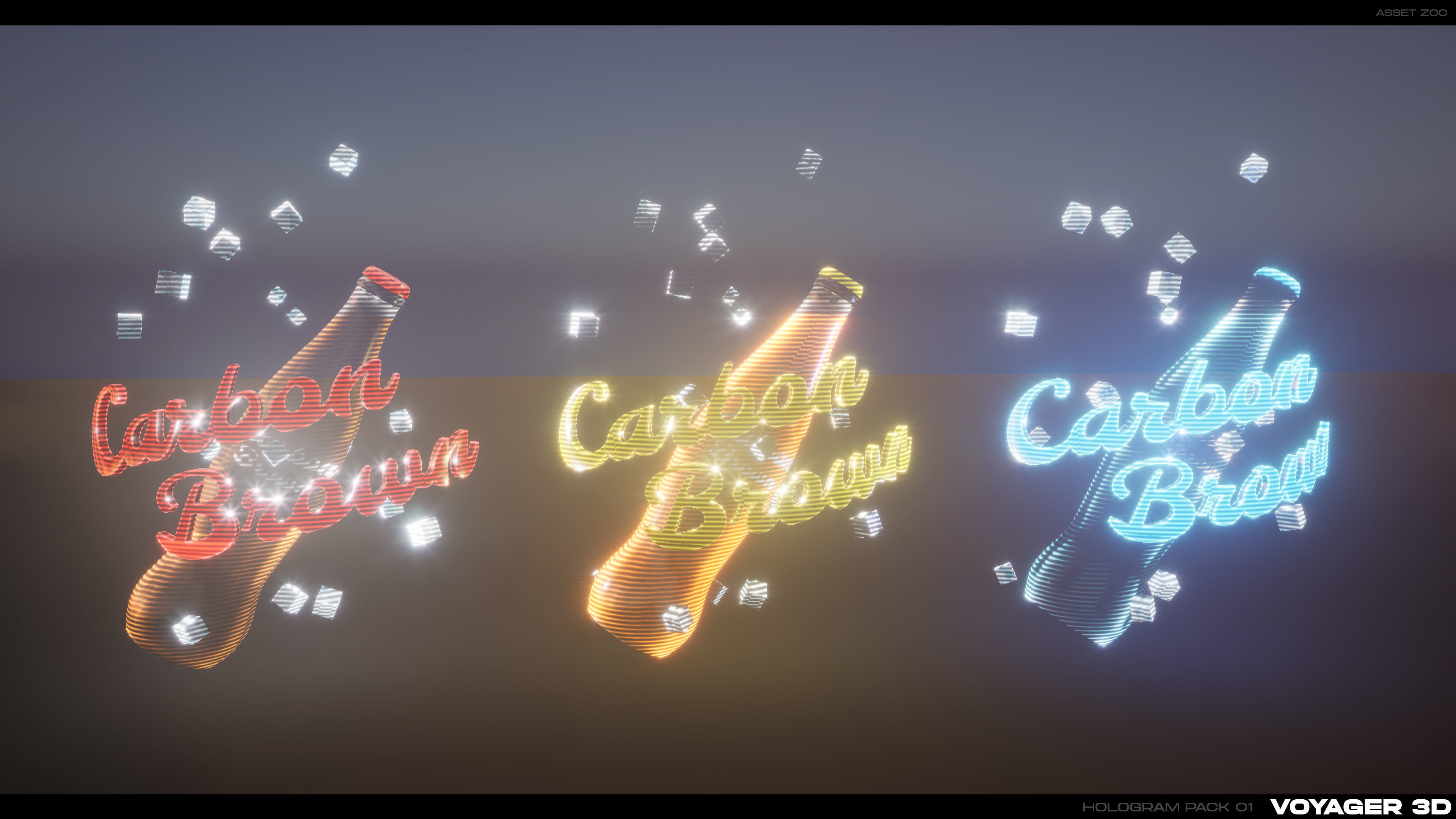 3D Holograms Pack Vol 01 Low-poly 3D model_12