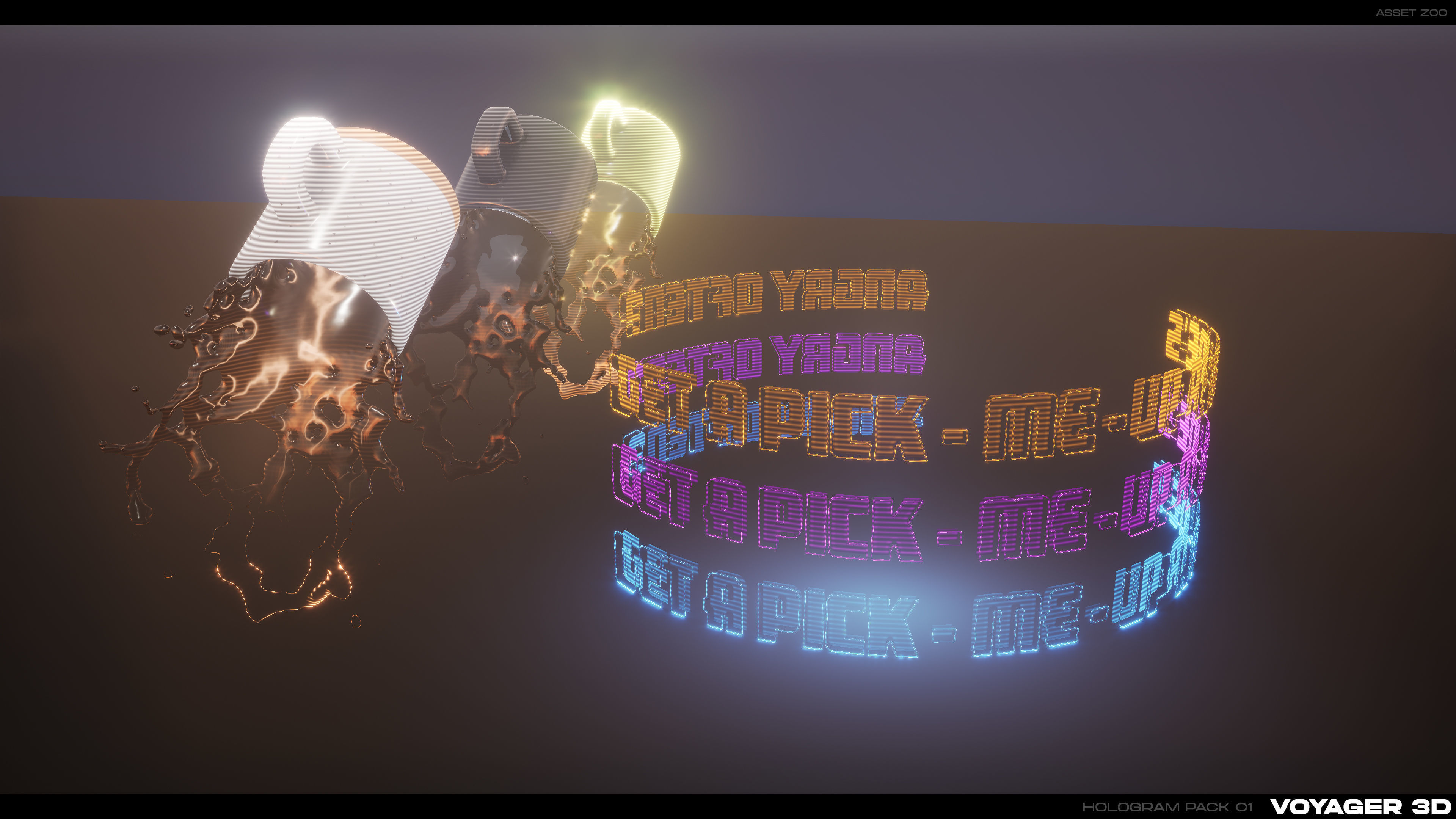 3D Holograms Pack Vol 01 Low-poly 3D model_11