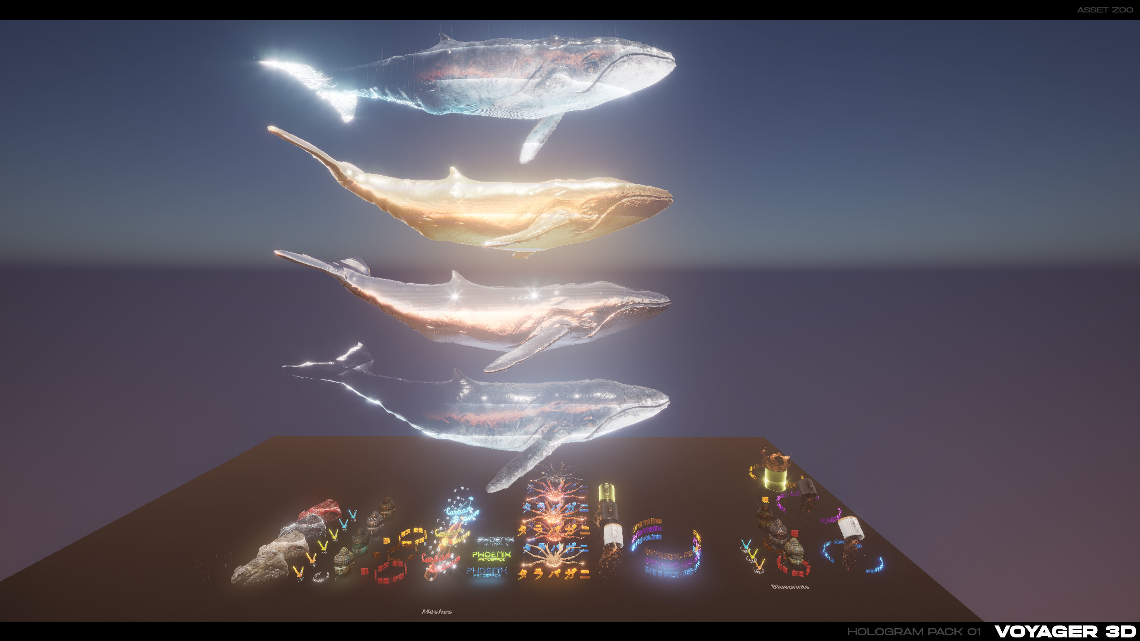 3D Holograms Pack Vol 01 Low-poly 3D model_14