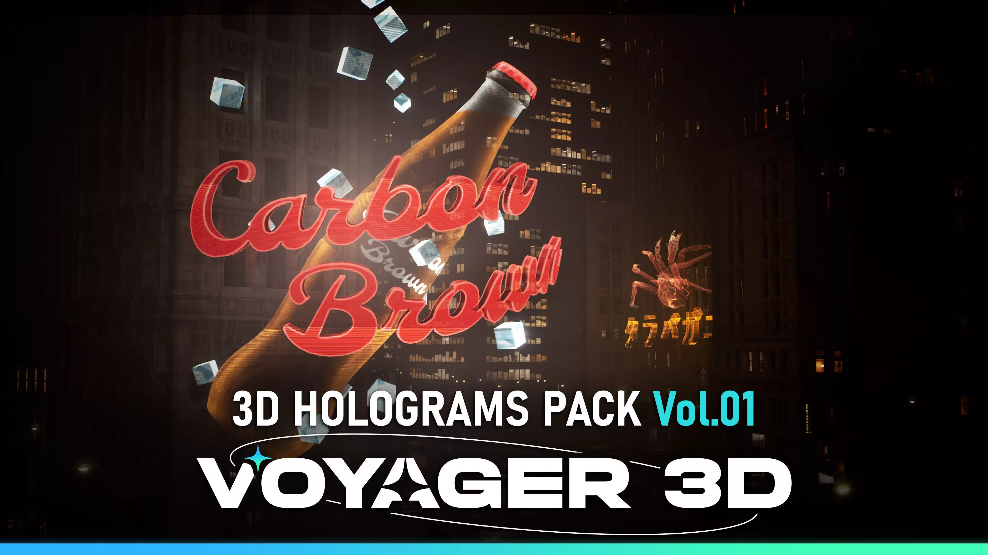 3D Holograms Pack Vol 01 Low-poly 3D model_0