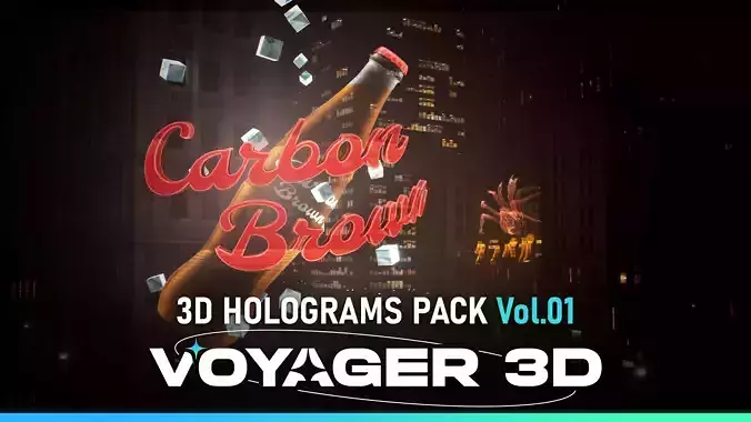3D Holograms Pack Vol 01 Low-poly 3D model