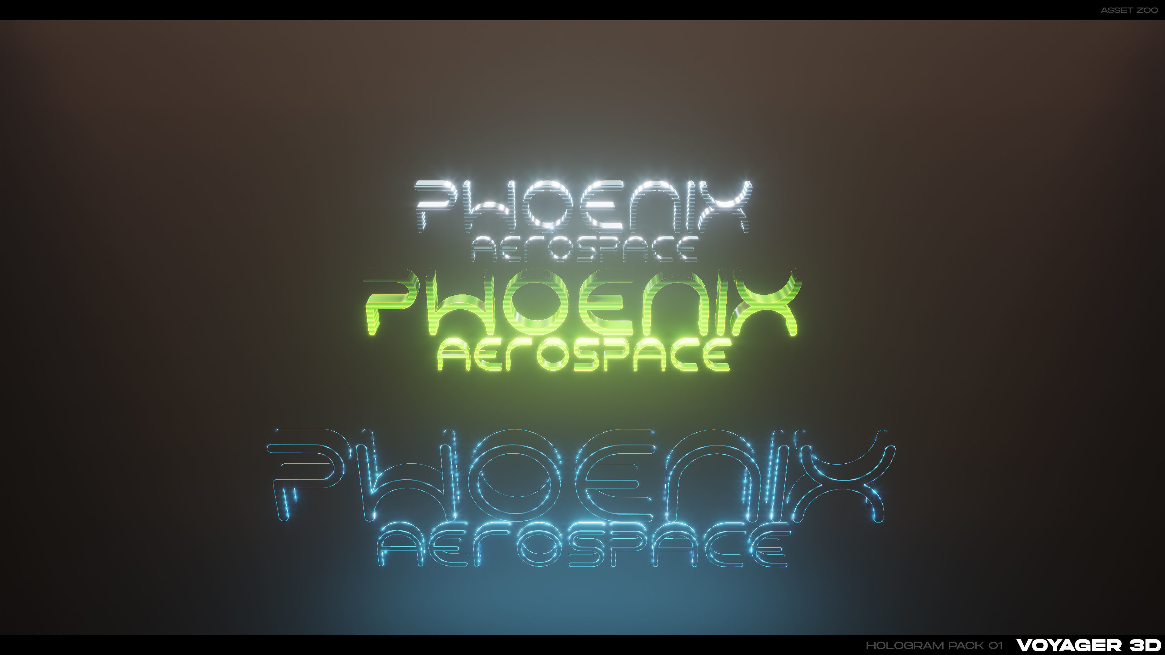 3D Holograms Pack Vol 01 Low-poly 3D model_9