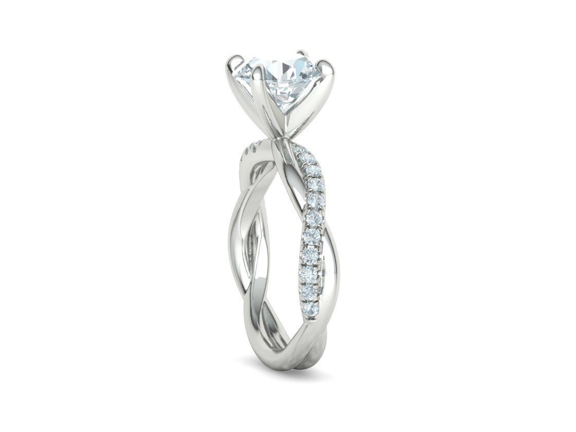 2ct Gorgeous Rope style twisted engagement ring 3dmodel 3D print model_31