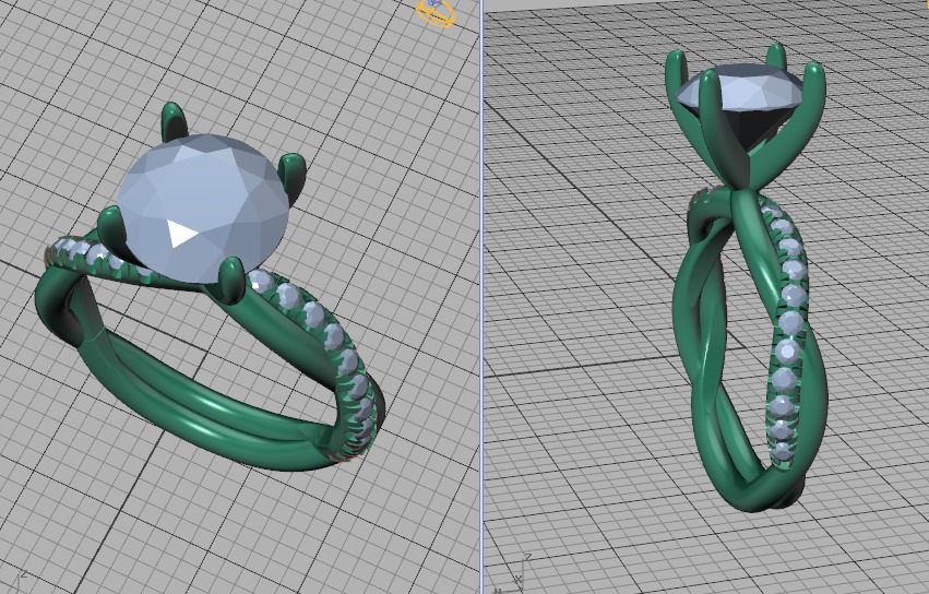 2ct Gorgeous Rope style twisted engagement ring 3dmodel 3D print model_42