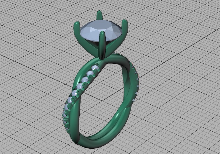 2ct Gorgeous Rope style twisted engagement ring 3dmodel 3D print model_46