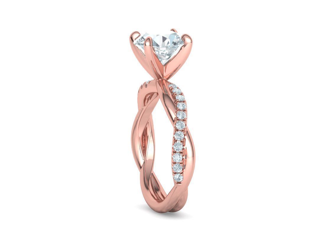 2ct Gorgeous Rope style twisted engagement ring 3dmodel 3D print model_29