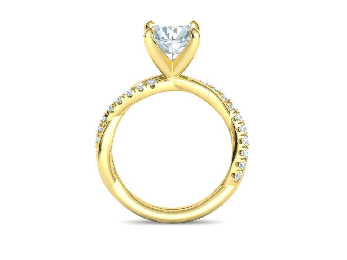 2ct Gorgeous Rope style twisted engagement ring 3dmodel 3D print model_24