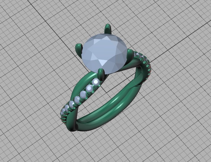 2ct Gorgeous Rope style twisted engagement ring 3dmodel 3D print model_49