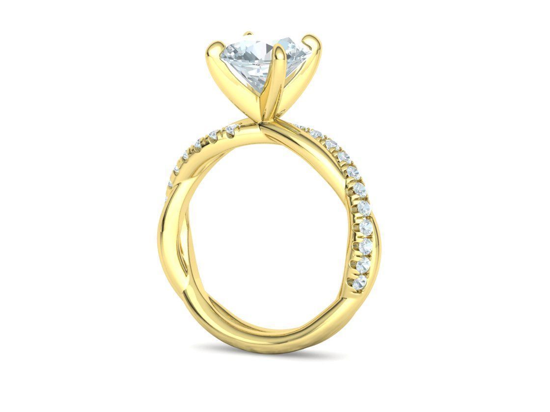 2ct Gorgeous Rope style twisted engagement ring 3dmodel 3D print model_27