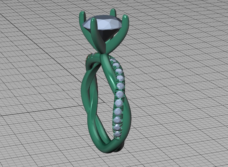 2ct Gorgeous Rope style twisted engagement ring 3dmodel 3D print model_48