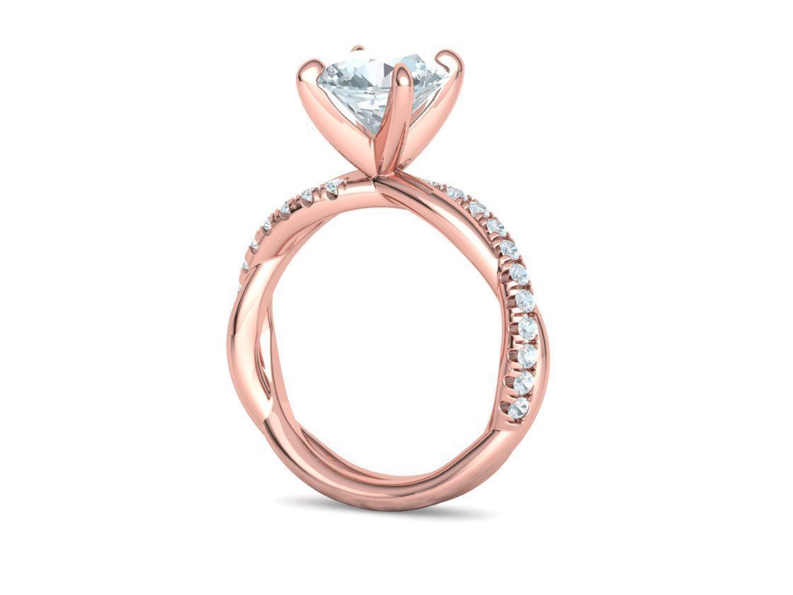 2ct Gorgeous Rope style twisted engagement ring 3dmodel 3D print model_26