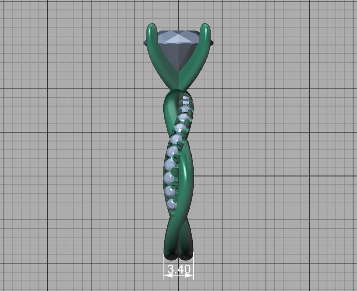 2ct Gorgeous Rope style twisted engagement ring 3dmodel 3D print model_47