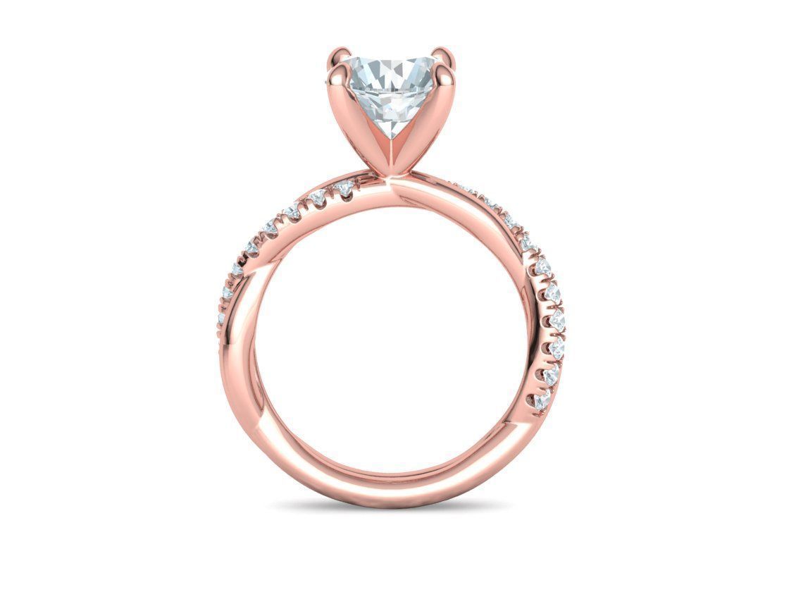 2ct Gorgeous Rope style twisted engagement ring 3dmodel 3D print model_23