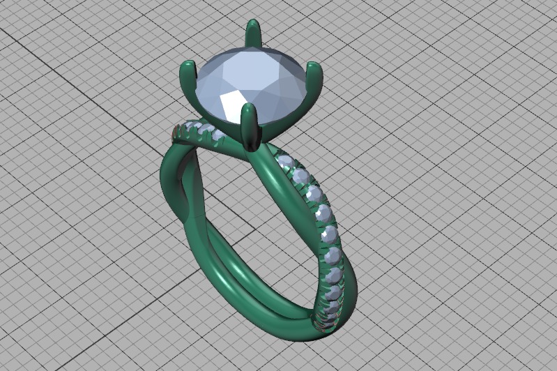 2ct Gorgeous Rope style twisted engagement ring 3dmodel 3D print model_44