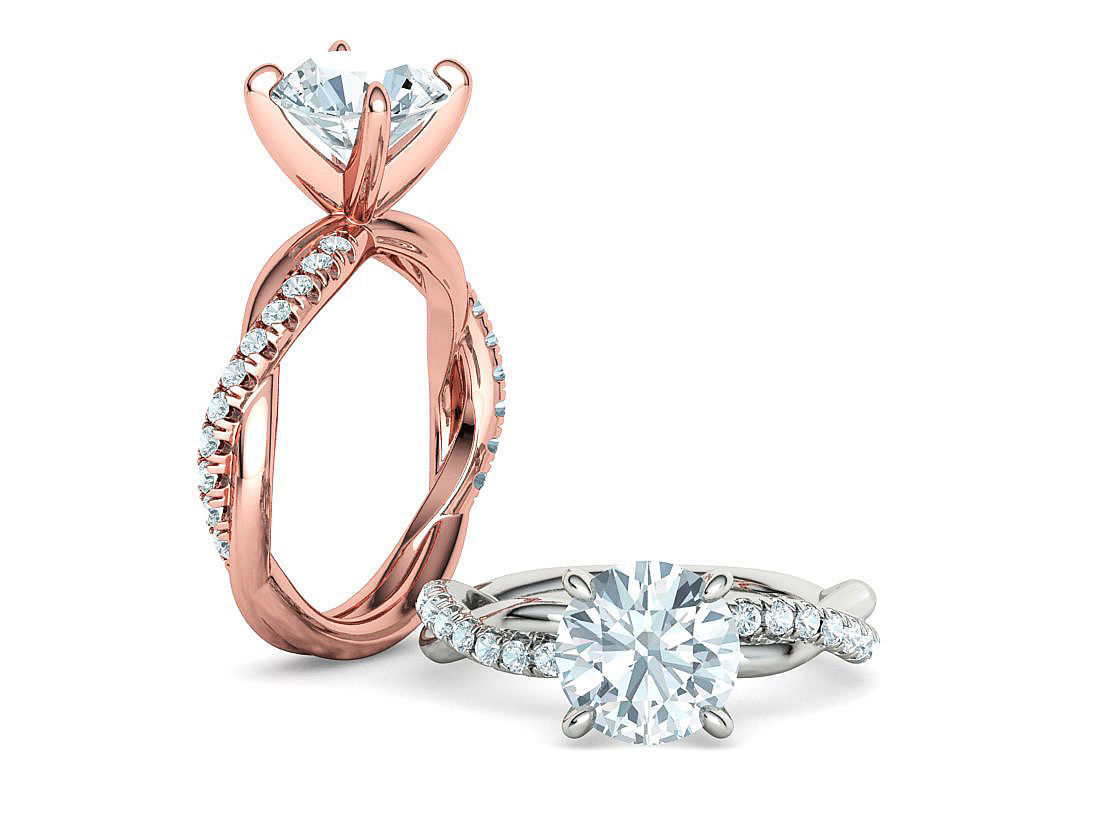 2ct Gorgeous Rope style twisted engagement ring 3dmodel 3D print model_3