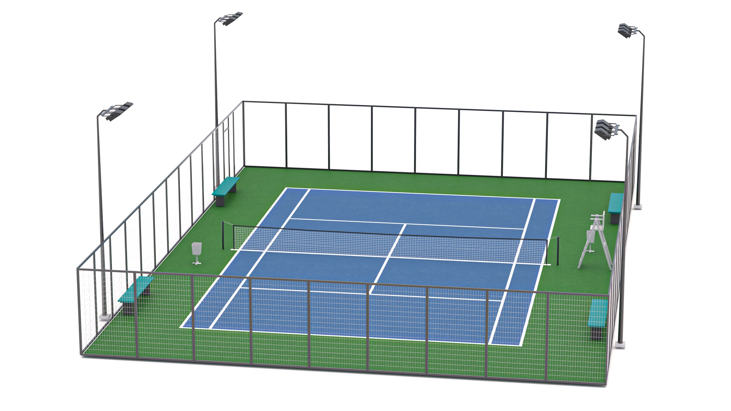 Tennis Court 1 3D model_3