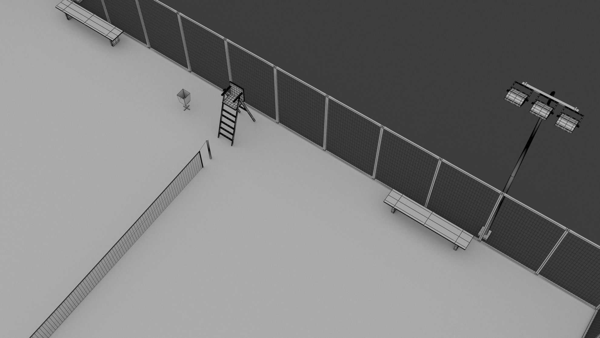 Tennis Court 1 3D model_9