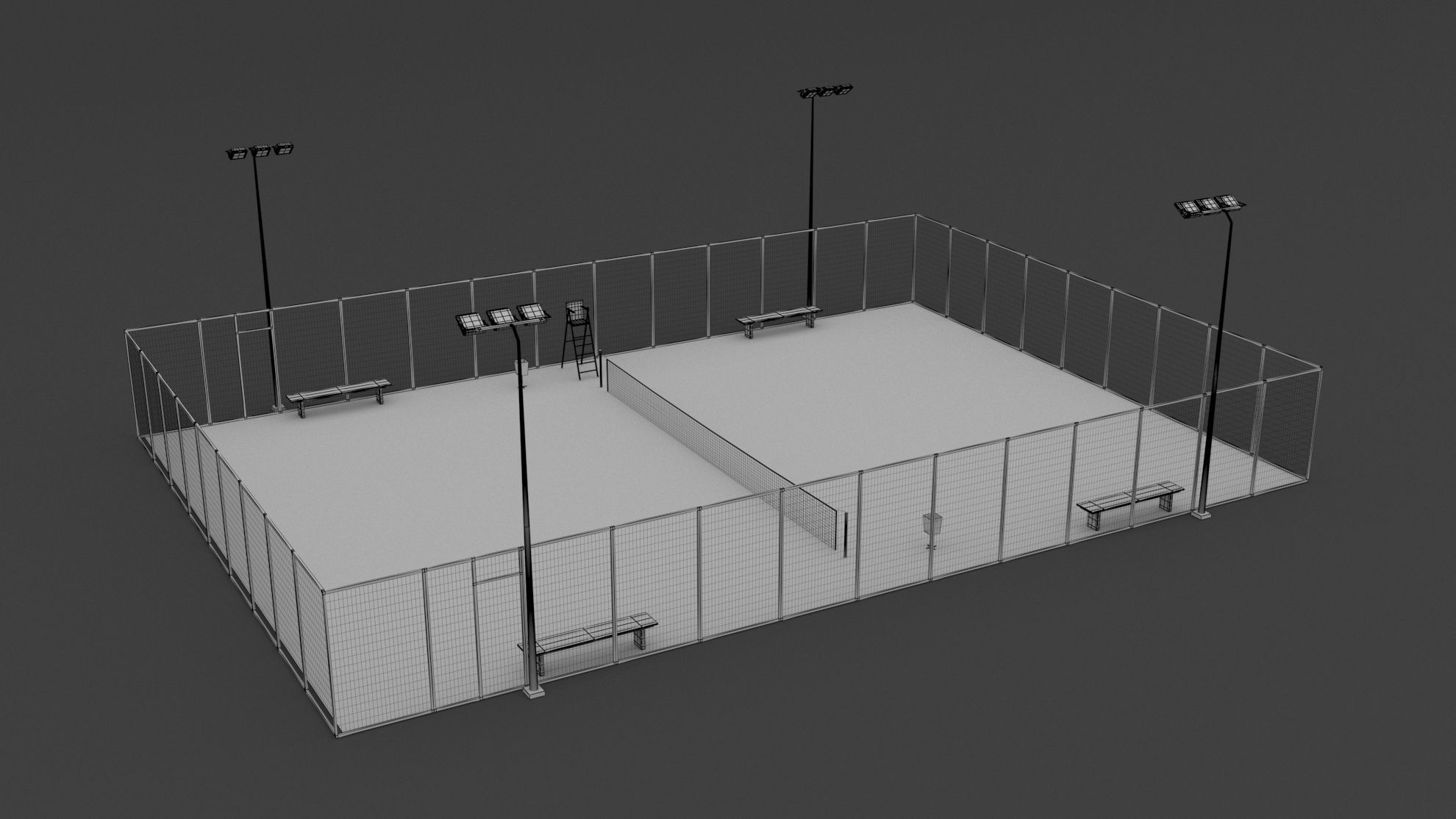 Tennis Court 1 3D model_7