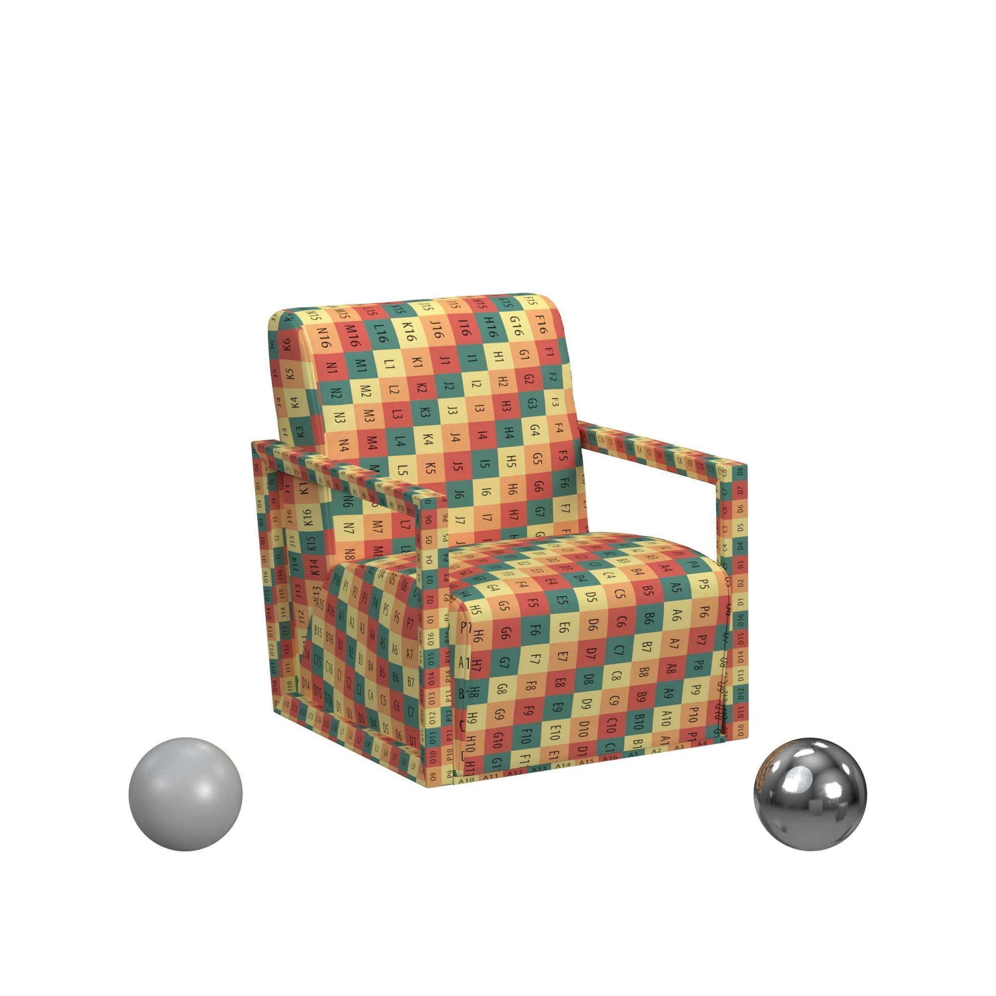 Bassett Mirror Company Asher Accent Chair 3D model_4