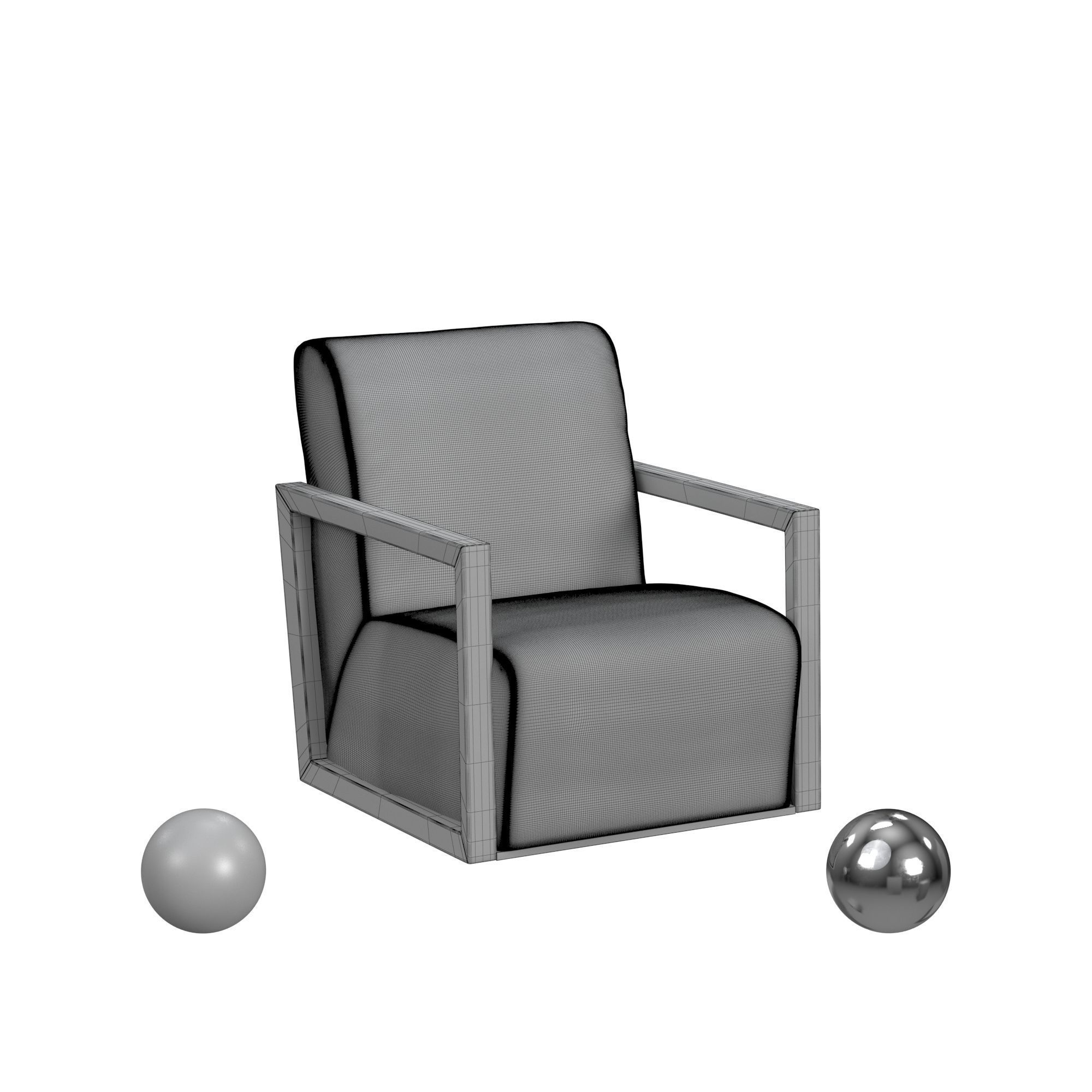 Bassett Mirror Company Asher Accent Chair 3D model_5