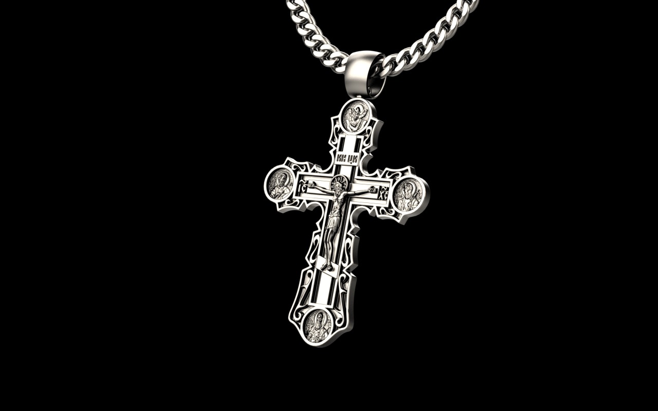 Cross pendant 201124 orthodox 3D print model_4