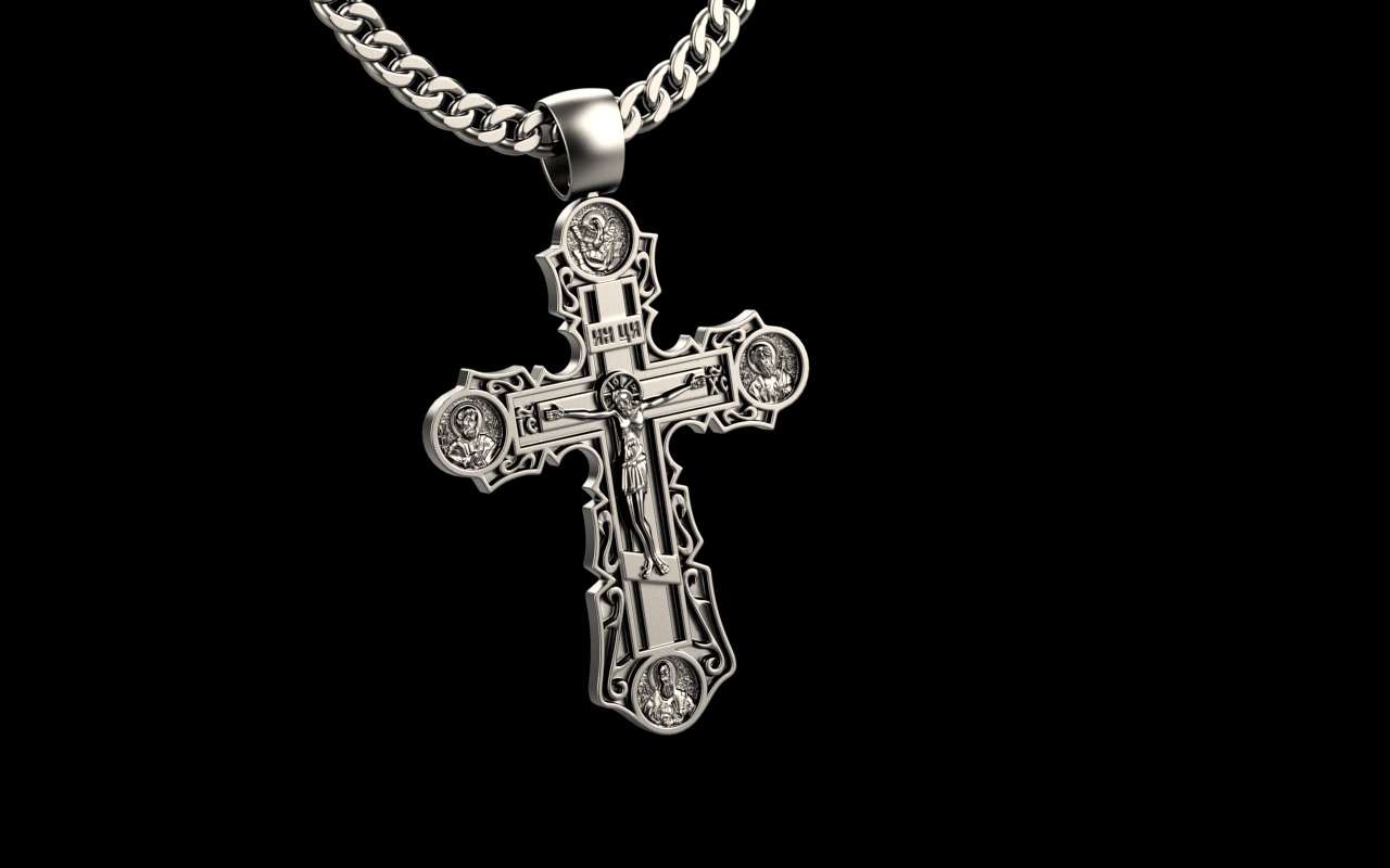 Cross pendant 201124 orthodox 3D print model_3