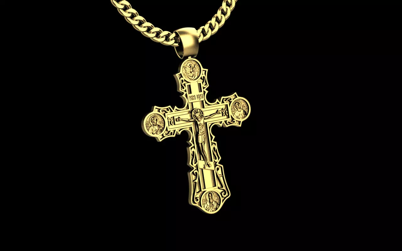 Cross pendant 201124 orthodox 3D print model_0