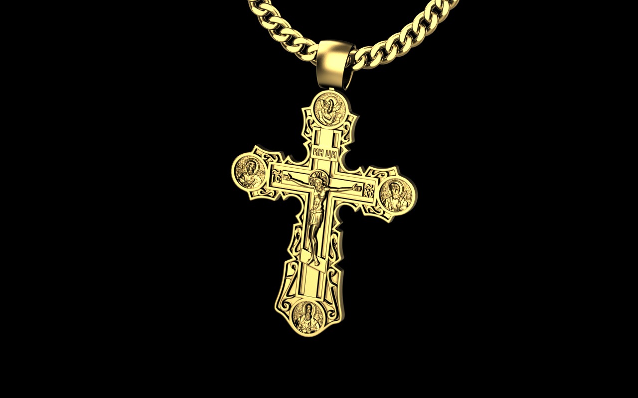 Cross pendant 201124 orthodox 3D print model_1