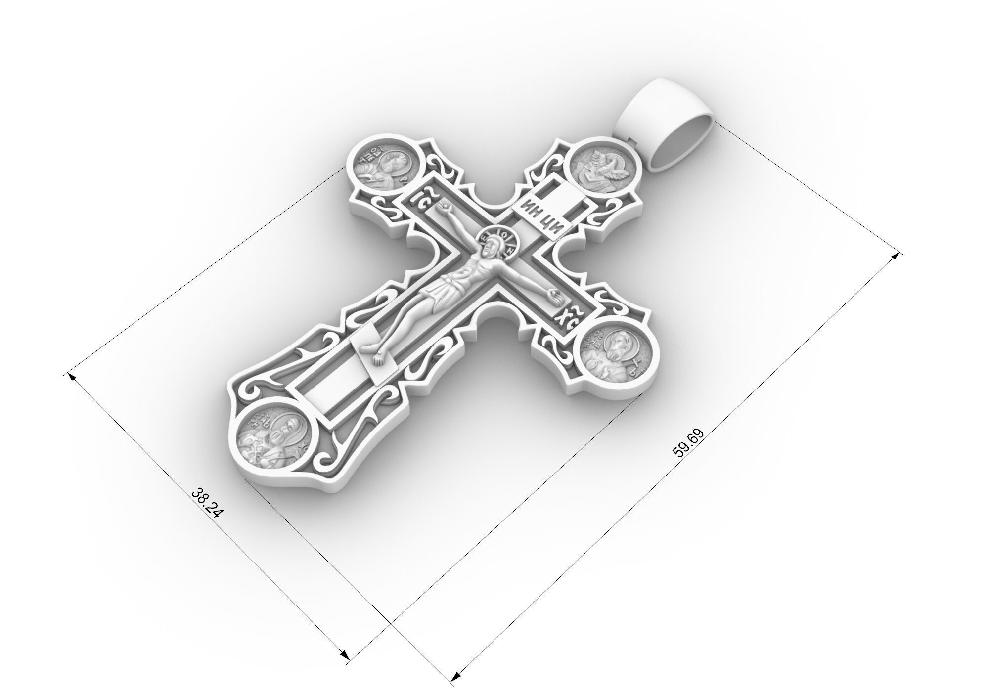 Cross pendant 201124 orthodox 3D print model_5