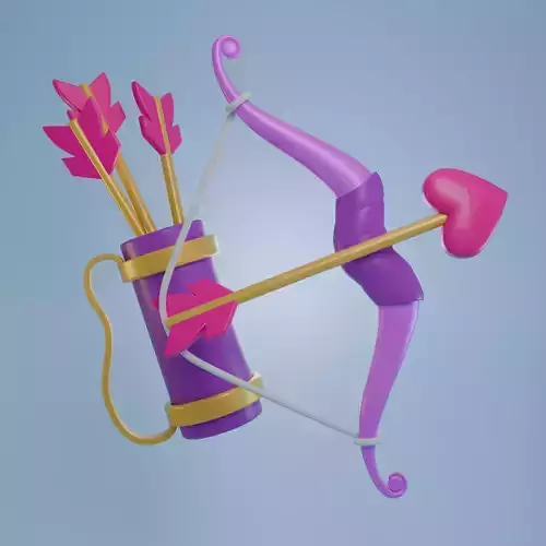 Cupids bow and arrow cartoon