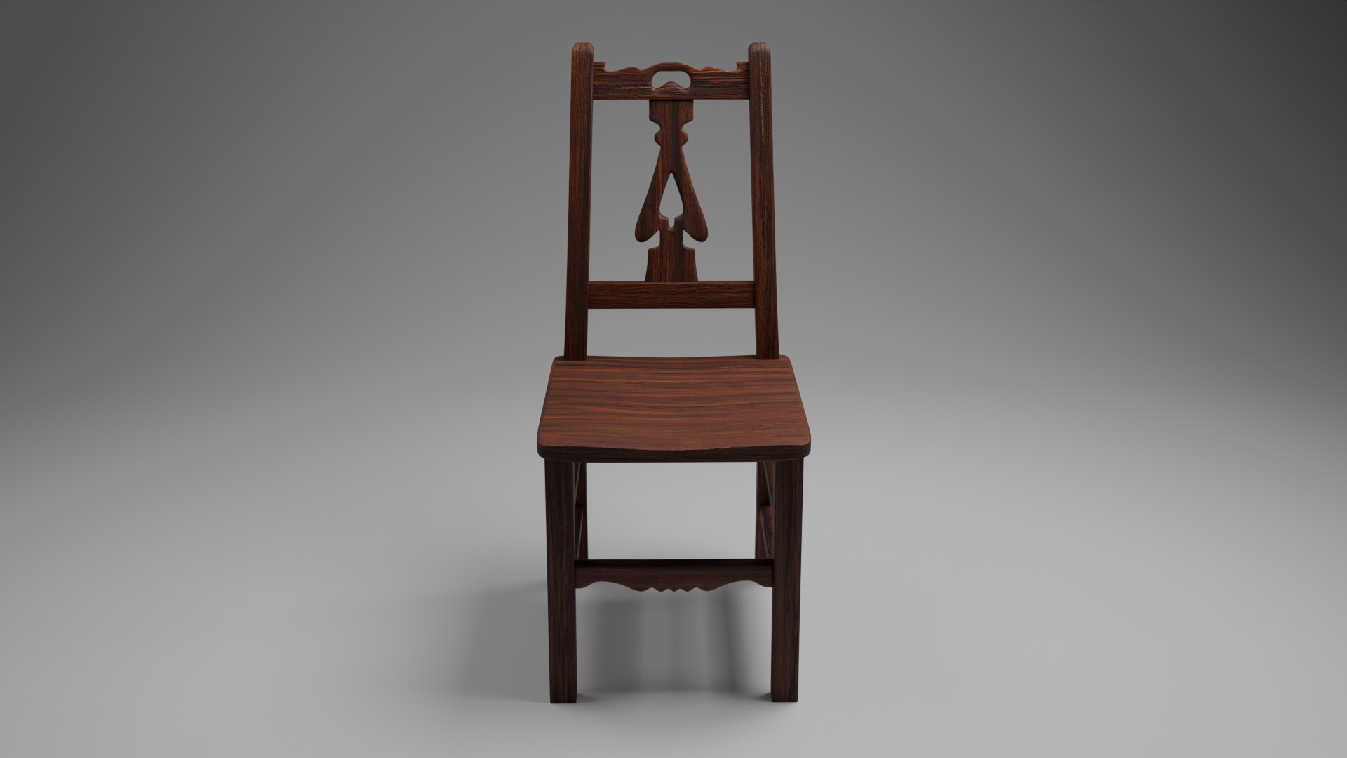 Wooden Chair Low-poly 3D model_8