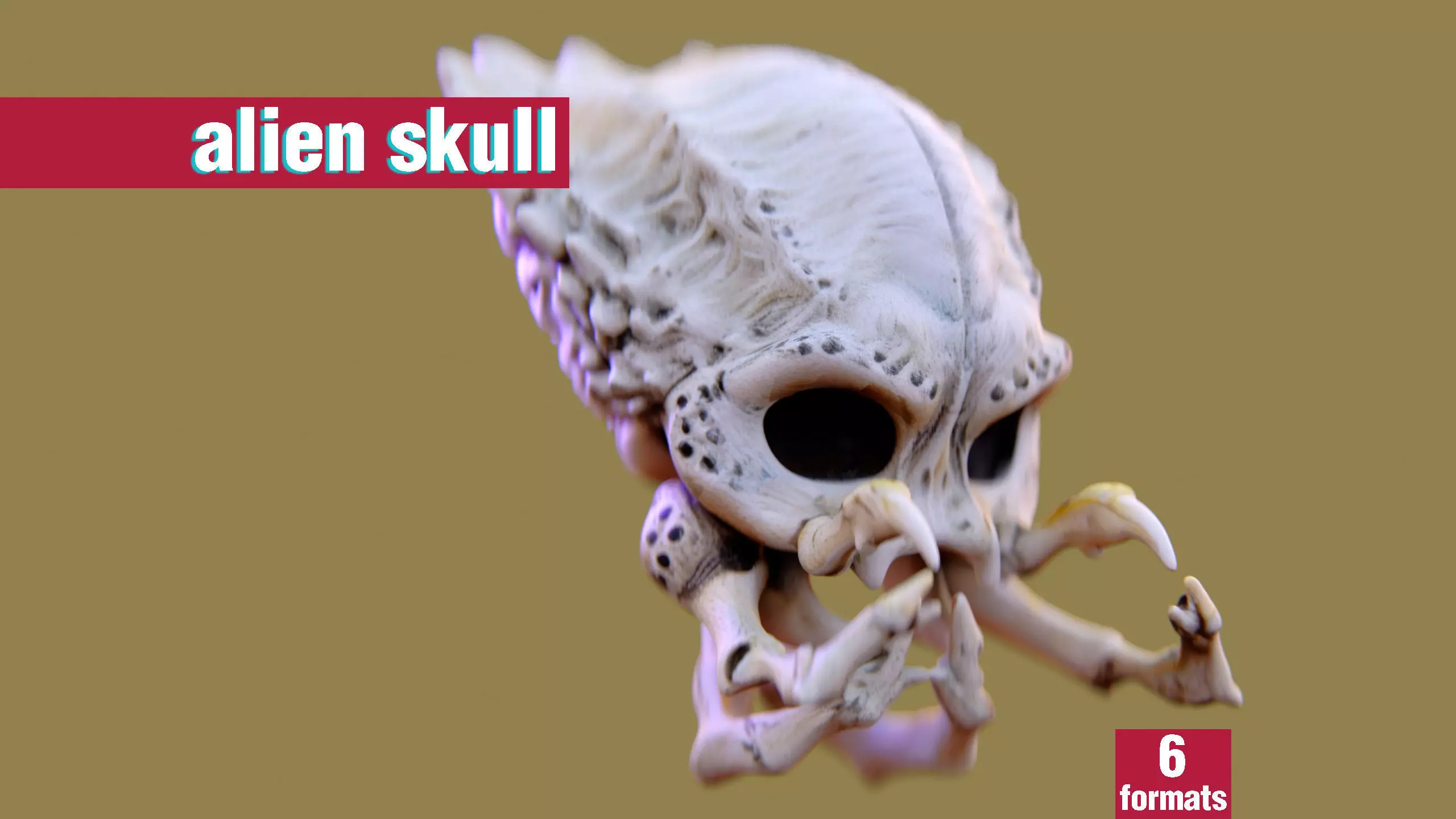 Alien Skull Artifact 3D model_0