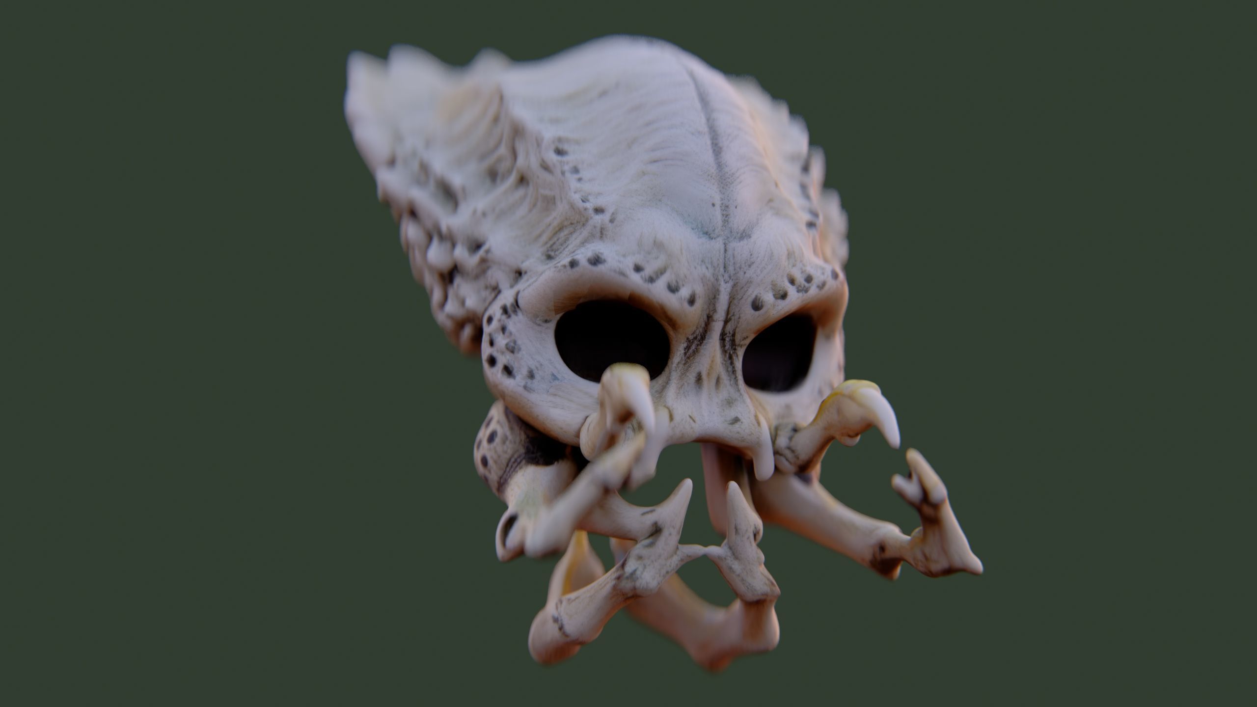 Alien Skull Artifact 3D model_2