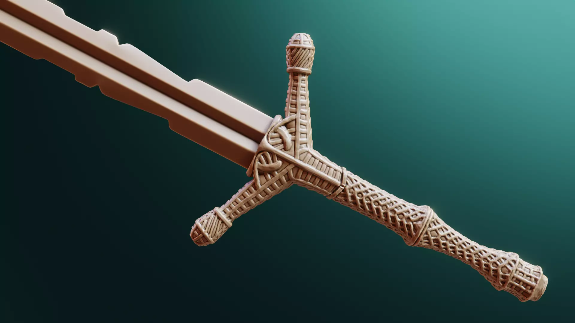 Claymore Sword 3D Model - Realistic Medieval Weapon 3D print model
