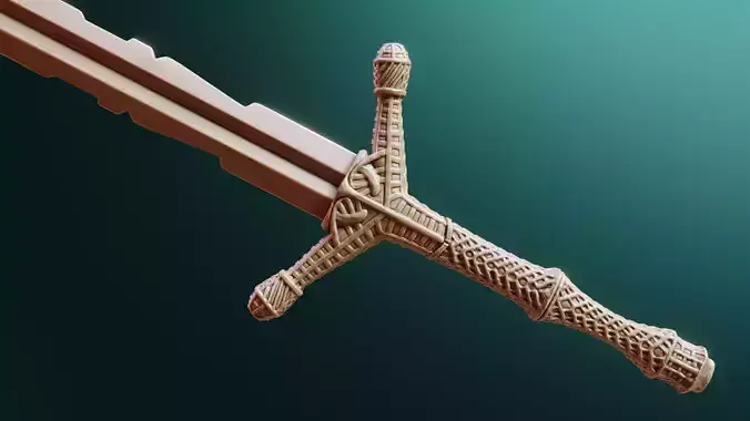 Claymore Sword 3D Model - Realistic Medieval Weapon
