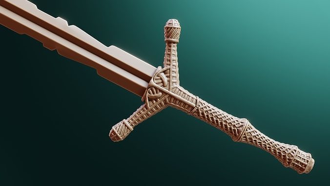 Mastercrafted High-Detail Fantasy Sword 3D print model